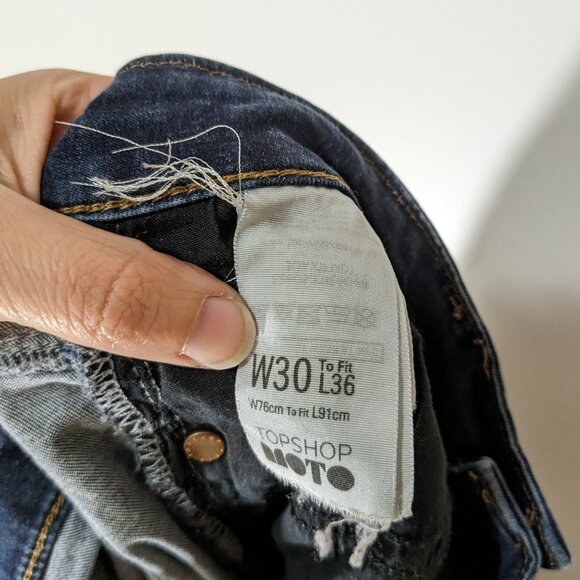 *3/$10* Topshop Moto Leigh Skinny Jeans Dark Wash Size 30 - Picture 7 of 8